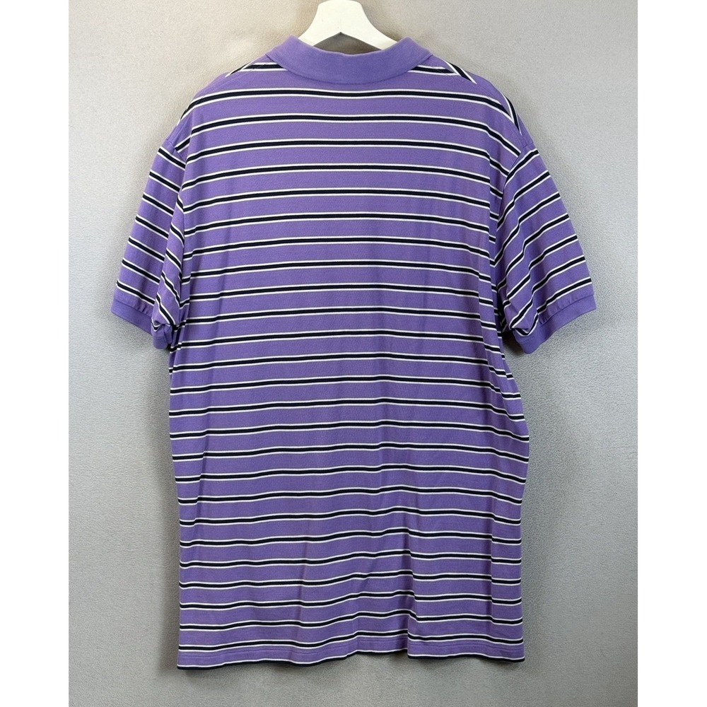 Polo Ralph Lauren Men's Sz 2XL Purple Stripe Pima Cotton Golf Rugby Polo Shirt - Picture 3 of 8